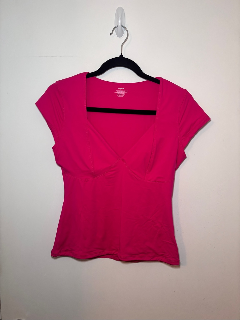 NWOT Women's Pink V-Neck Cap Sleeve Top